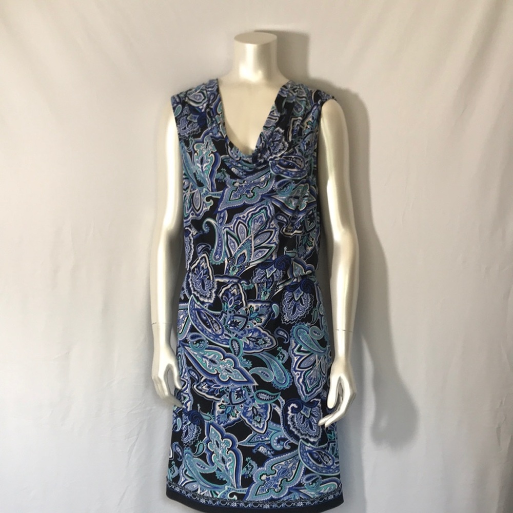 Paisley Blue Sleeveless INC Dress